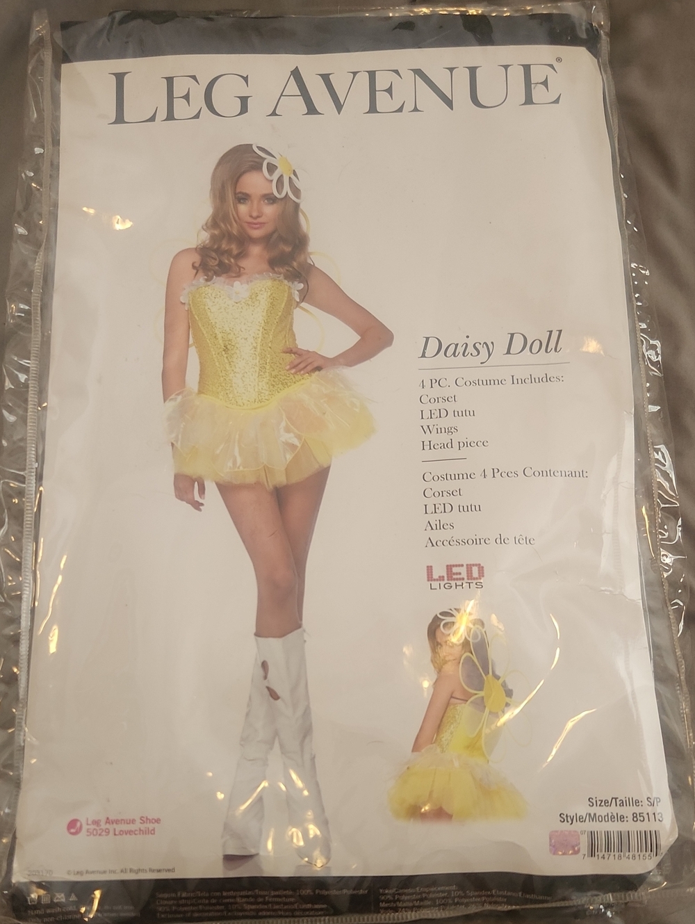 Leg Avenue Yellow Daisy Doll Womams Costume with LED Tutu
